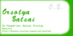 orsolya balsai business card